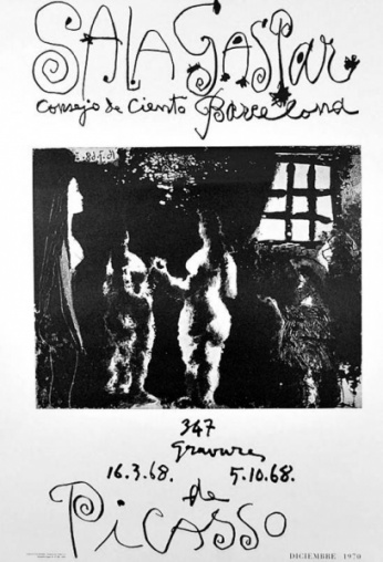 347 gravures. Cartel Original Sala Gaspar , Picasso